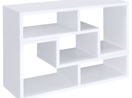 Convertable L-Shaped Bookcase With Open Shelves - White