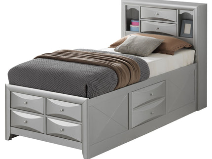 Modern Design Storage Bed With Bookcase Headboard