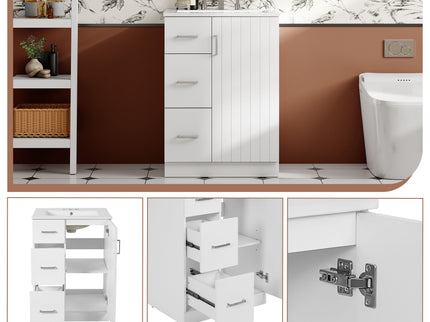 Bathroom Vanity With Under Mount Sink, 2 Drawers And Soft Closing Door