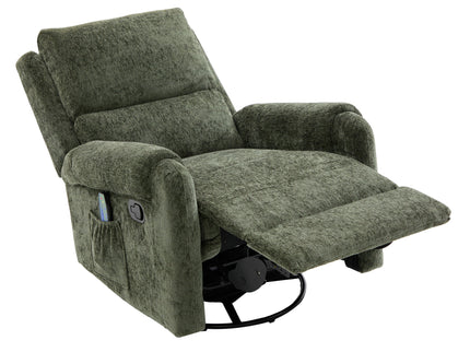 Manual Recliner Massage Chair With Swivel Rocker, 8 Massage Modes, Side Storage Pocket
