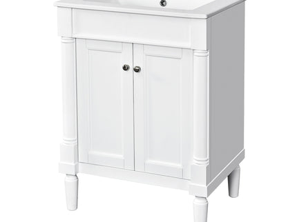 Bathroom Vanity With Top Sink, 2 Tier Storage Cabinet