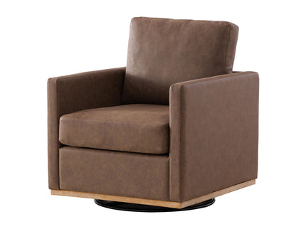 Modern Upholstered Square Swivel Accent Chair With 360 Degree Rotation