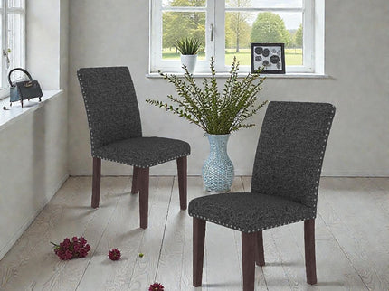 Upholstered Dining Chair With High Back Design (Set of 2)