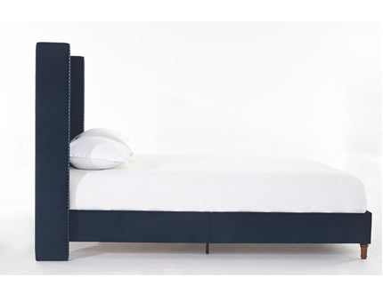 Peyton - Upholstered Bed With 54" High Headboard, Traditional Hand Buttoned Tufting