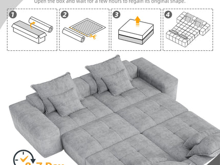 Modern Oversized Diy Combination Modular Sectional Sofa With Pillows