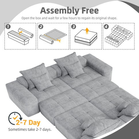 Modern Oversized Diy Combination Modular Sectional Sofa With Pillows