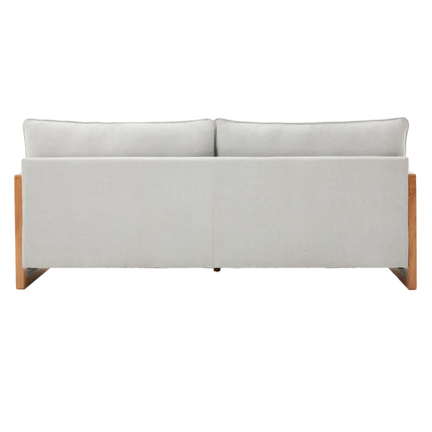 Modern 3 Seater Sofa With Wood Armrests
