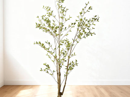 Lifelike Artificial Olive Tree With Plastic Pot For Home Living Room Decor - Green Leaves