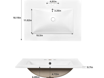 Bathroom Vanity With Integrated Sink, 2 Door Cabinet, Single Sink For Small To Medium Bathrooms