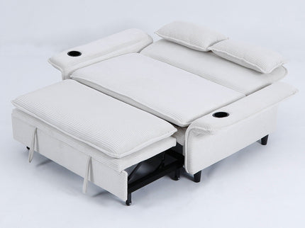Modern Fabric Multi-Functional Sofa Bed With Adjustable Armrests And Backrests