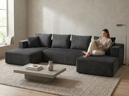 U-Shaped Modular Sectional Sofa With Double Chaise, Oversized Deep Seat For Living Room