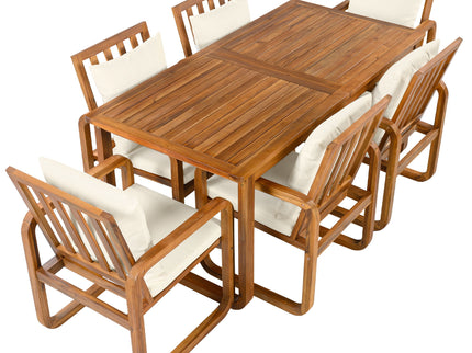 7 Piece Outdoor Patio Dining Set With Removable Cushions