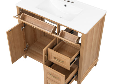 Bathroom Vanity With Sink, Soft Close Doors & Drawers - Wood