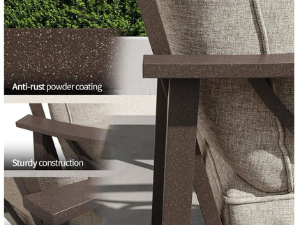 All-Weather Armchairs With Cushions, Modern Sculptural Design (Set of 2)