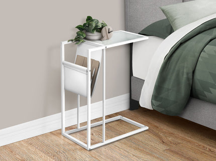 Accent Table, C - Shaped, Contemporary And Modern - White
