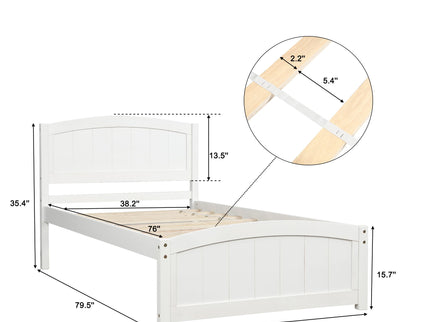 Platform Bed & Headboard, Footboard And Wood Slat Support