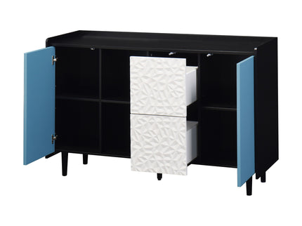 Modern Sideboard Buffet Cabinet With Doors And Unique Panel Styling