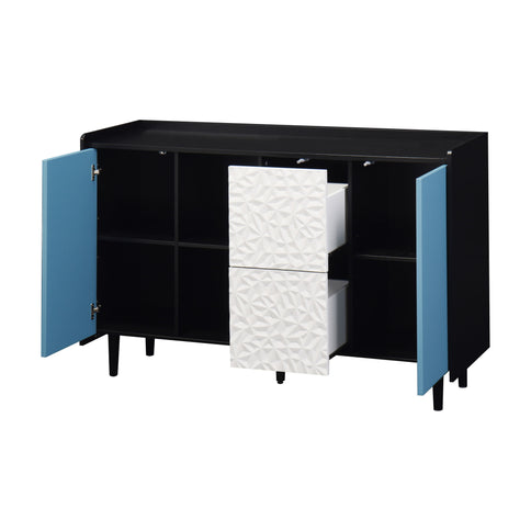 Modern Sideboard Buffet Cabinet With Doors And Unique Panel Styling