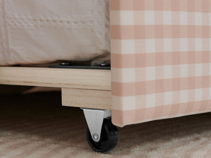 Gingham Daybed With USB Charging Port, Wave Shaped Design