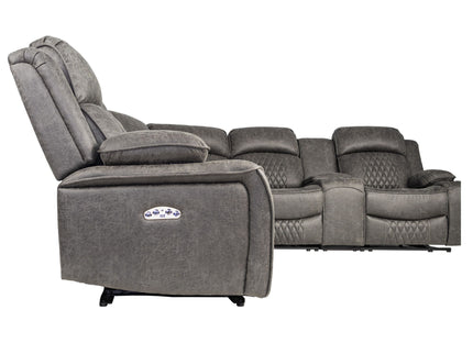 Power Motion Reclining Sectional Set With Console
