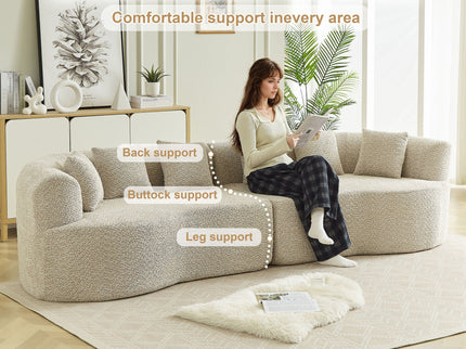 Curved Sectional Sofa With 6 Pillows