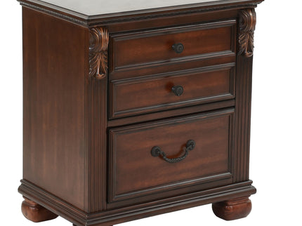3 Piece Bedroom Set, Elegant Panel Bed With 2 Nightstands