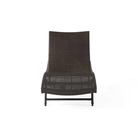 Kauai - Modern Style Wicker Chaise Lounge - Brown Multi