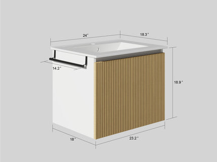 Floating Bathroom Vanity Combo, Towel Rack