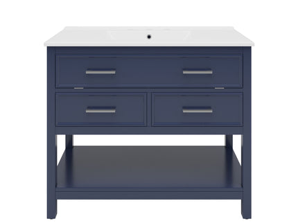 Bathroom Vanity With Ceramic Sink, Tip Out Tray & 2 Full Extension Drawers