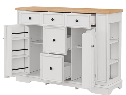 Sideboard Buffet Cabinet With 5 Drawers, 2 Cabinets, Adjustable Shelves