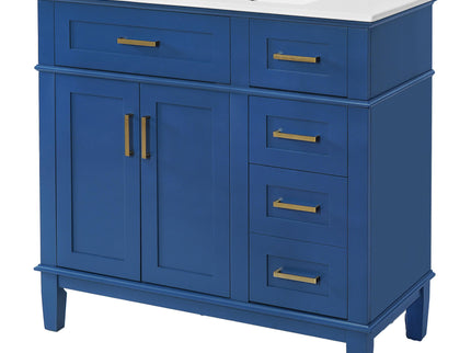 Modern Bathroom Vanity With Ceramic Sink, Soft Close Storage Cabinet