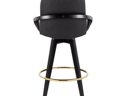 Cosmo - Contemporary Fixed Height Counter Stool With Swivel With Round Footrest (Set of 2)