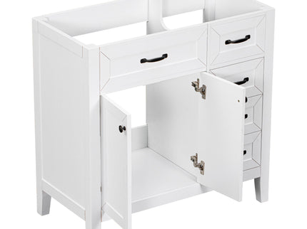 Modern Bathroom Vanity Base Only, 2 Doors And 3 Drawers