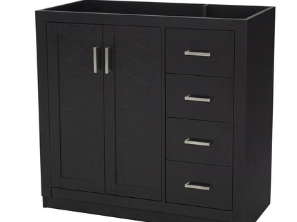 Retro Style Bathroom Vanity, 3 Drawers & Soft Closing Doors