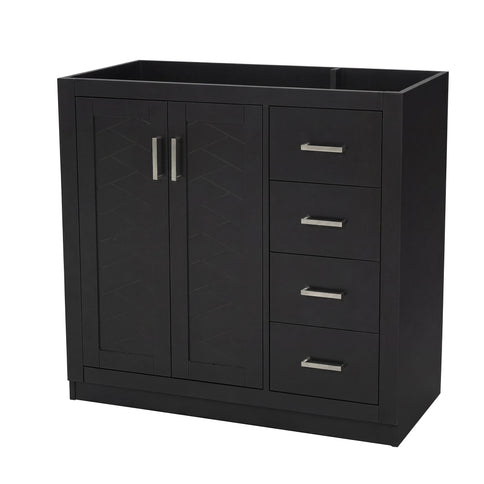 Retro Style Bathroom Vanity, 3 Drawers & Soft Closing Doors
