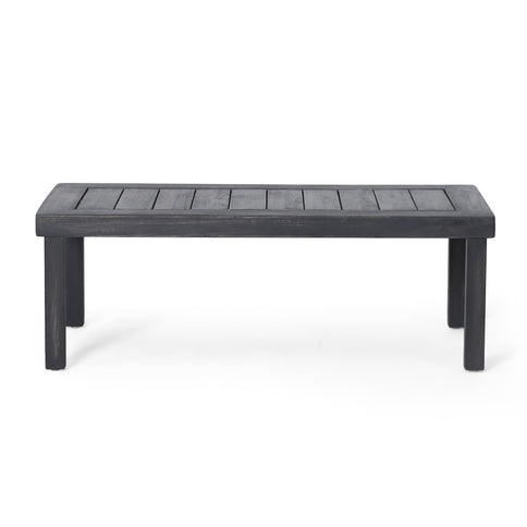 Acacia Wood Loveseat And Coffee Table Set With Cushions