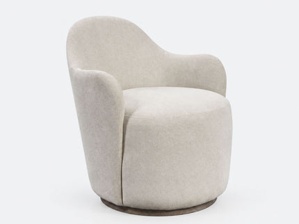 Cocoa - Swivel Barrel Chair With 360° Rotation - Ivory