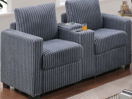 Modern Style 2 Piece Sofa Set With Cup Holders & Charging Port