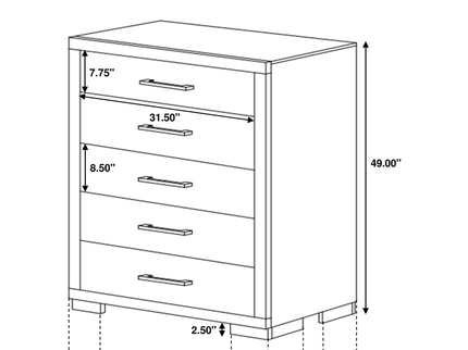 Polk - 5 Drawer Bedroom Chest