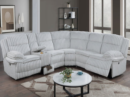 U-Shaped Sectional Sofa With Console Cup Holder, Storage Drawer, Manual Reclining