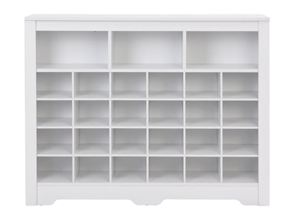 24 Shoe Cubby Console, Shoe Cabinet - White