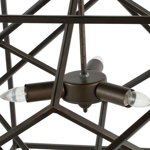 3 Light Metal Chandelier, Hanging Light Fixture With Adjustable Chain For Kitchen, Bulb Not Included - Black
