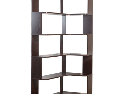 Ox Blood - Red 90Cm L-Shaped Freestanding Corner Bookshelf With Anti Tip Safety, Storage Cabinet For Living Room - Ox Blood Red