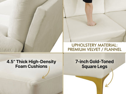 U - Shaped Sectional Sofa With Double Chaise