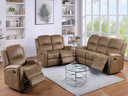 Modern Style Manual Recliner With Square Arms And Tufted Design