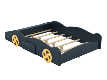 Race Car Shaped Platform Bed With Wheels And Storage