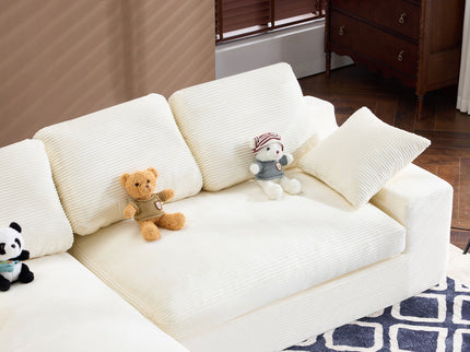 Compressed Sofa With 3 Back Cushions, 2 Throw Pillows