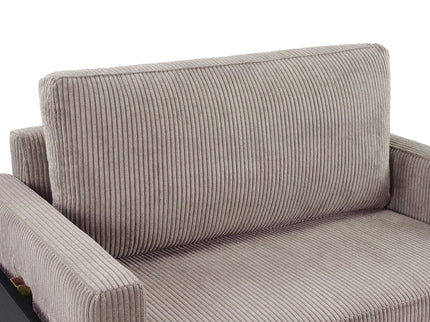 Sleeper Sofa With Foldable Mattress, USB Ports, Side Table & Storage Pocket