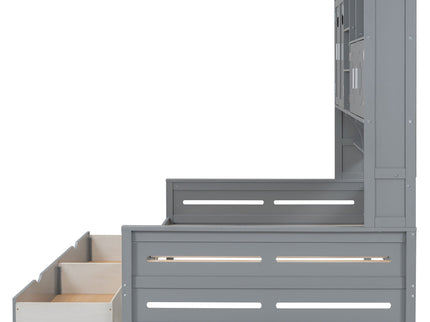 Daybed With All-In-One Cabinet And Shelf