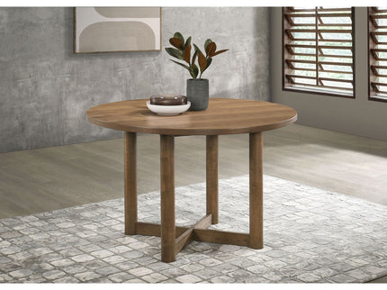 Graham - Round Dining Table With X Cross Base - Walnut